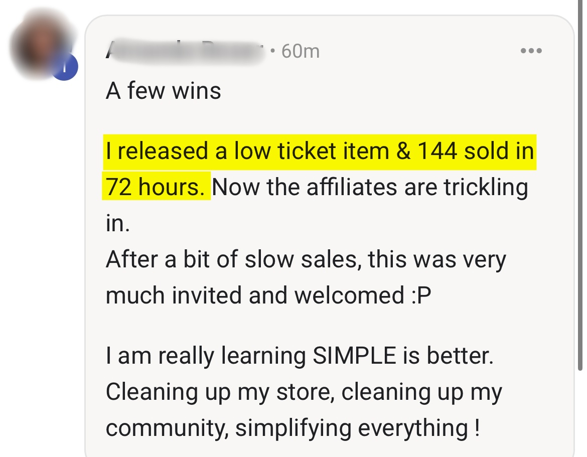 Amanda — 144 sold in 72 hours