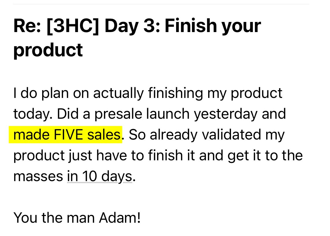 Cody — 5 presale sales on Day 3